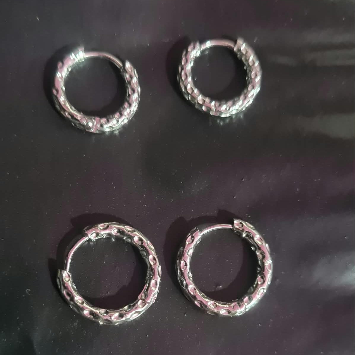 Textured Titanium Hoops (Pack of 4)