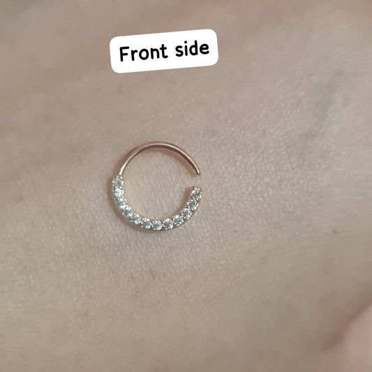Front Inlay Stones Shiny Nose ring(1-Pc- For Pierced nose only)