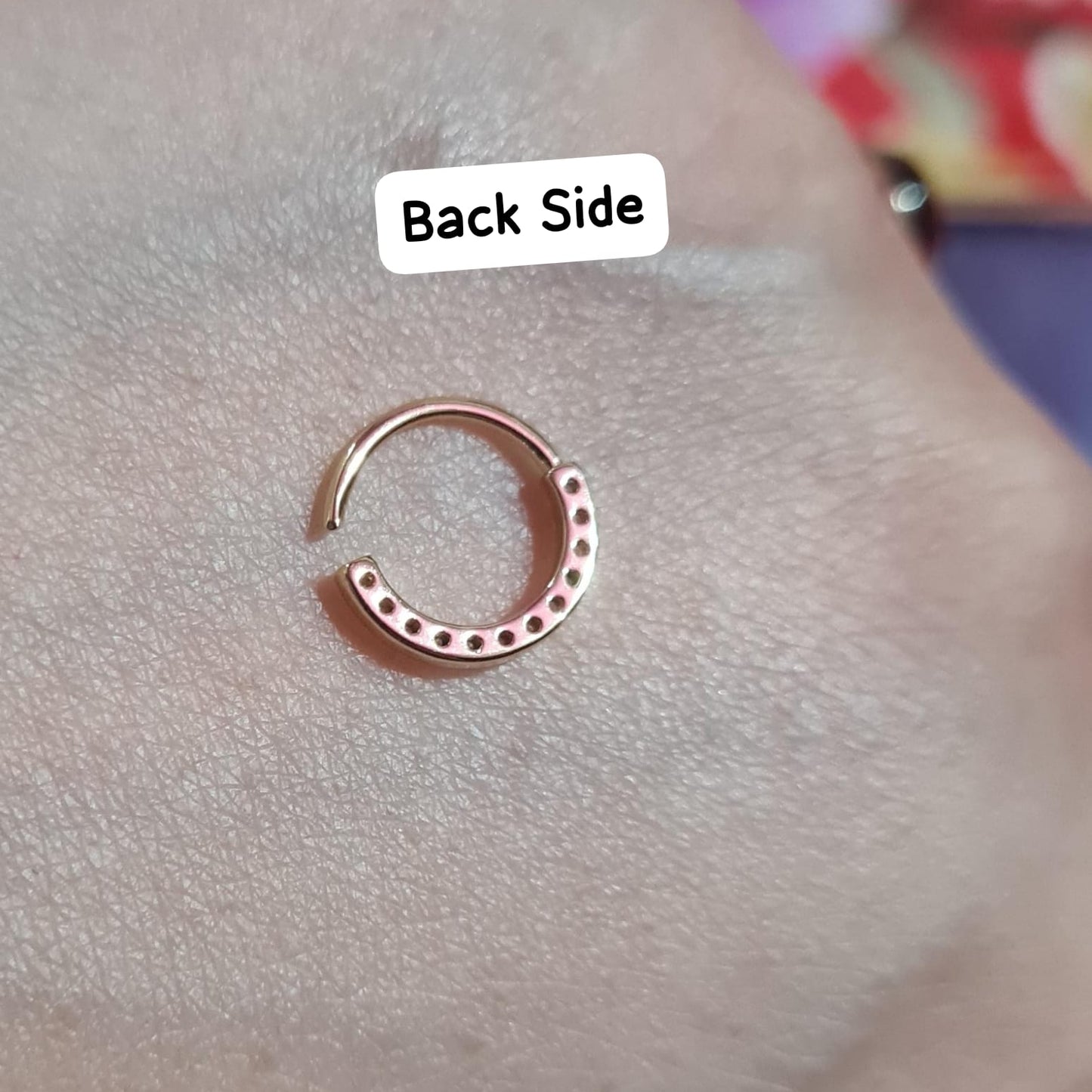 Front Inlay Stones Shiny Nose ring(1-Pc- For Pierced nose only)