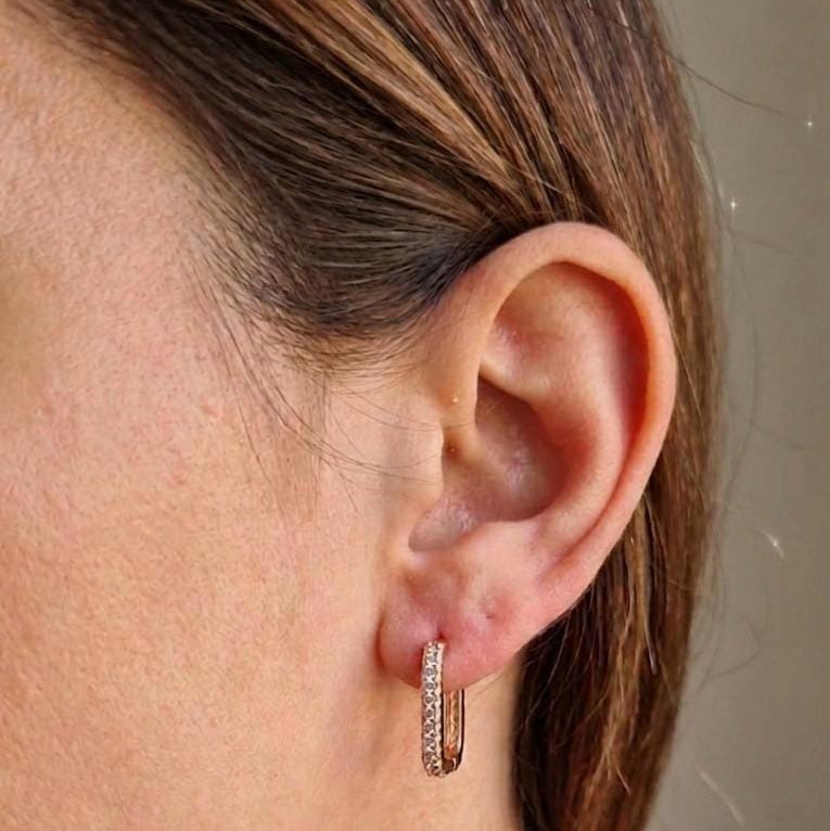 Gold Zircon Hoops (Pair)