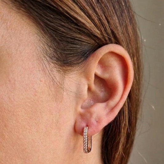 Gold Zircon Hoops (Pair)