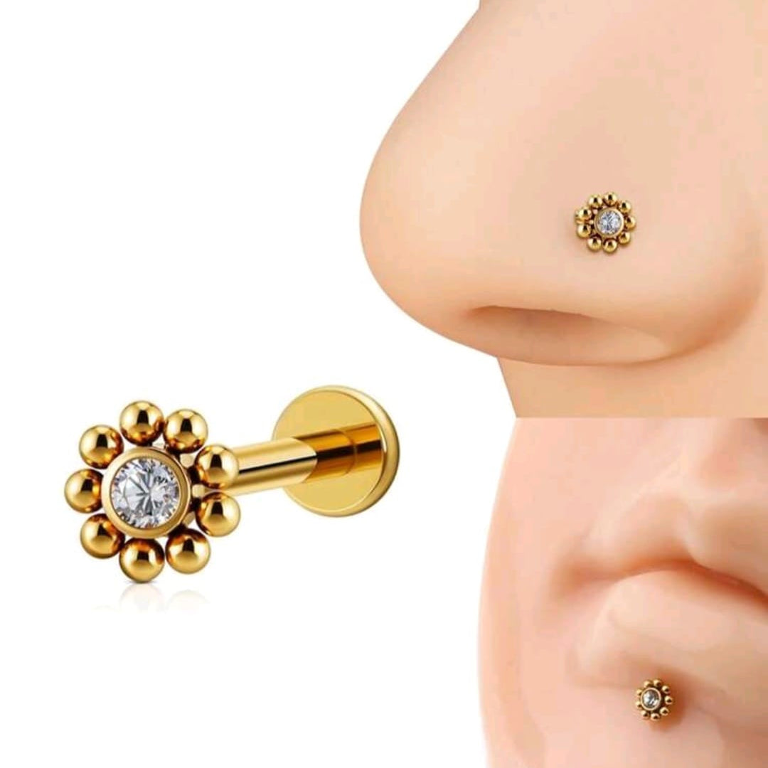 Nose Pin (Single Piece, for pierced nose)