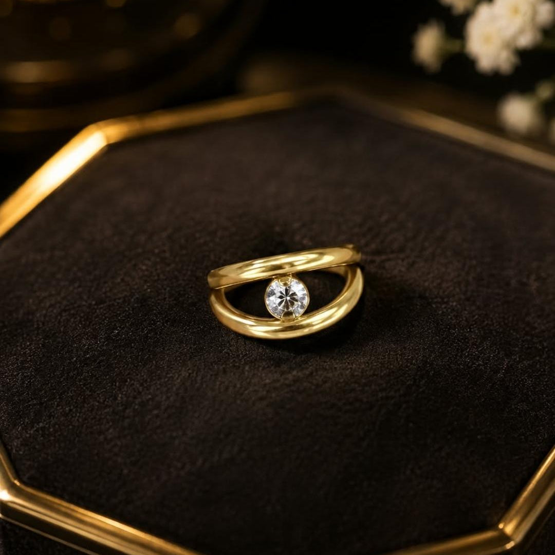 One Stone Double Layered (1 Pc-For Pierced nose)