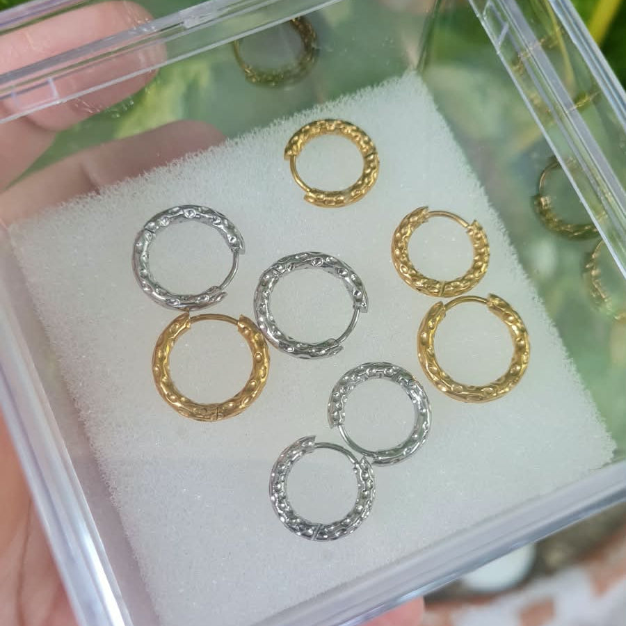 Textured Titanium Hoops (Pack of 4)