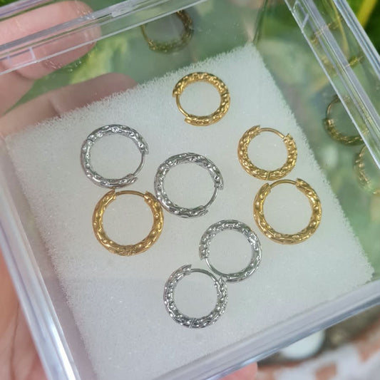 Textured Titanium Hoops (Pack of 4)