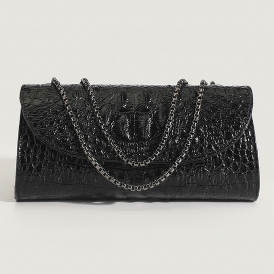 Vintage Snakeskin Black Bag