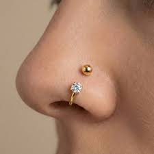 Rhinestone with Ball screw Nose ring (1- Pc Pierced Nose only)