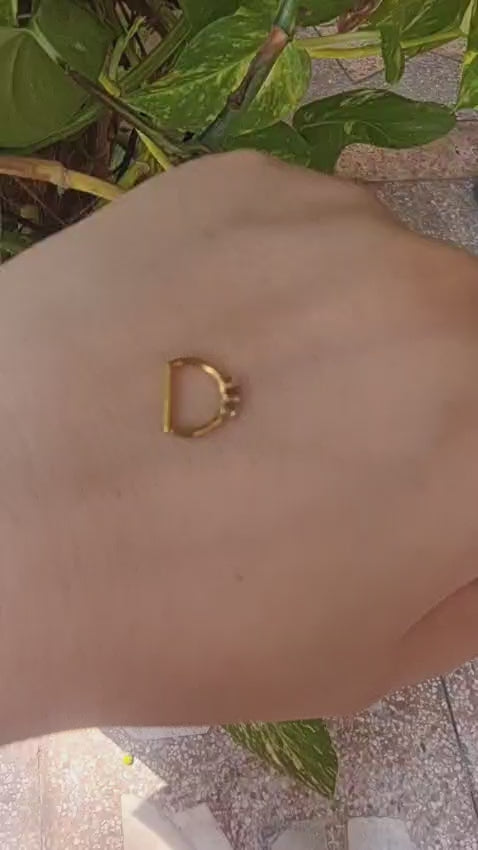D-Shape Nose Ring (1-Pc-For Pierced Nose Only)