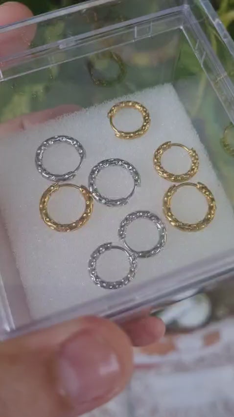 Textured Titanium Hoops (Pack of 4)