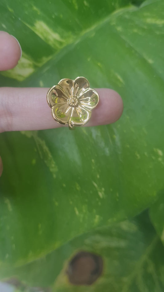 Golden Stainless Steel Flower Ring