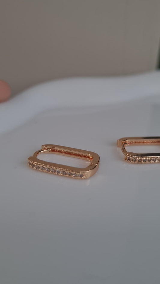 Gold Zircon Hoops (Pair)