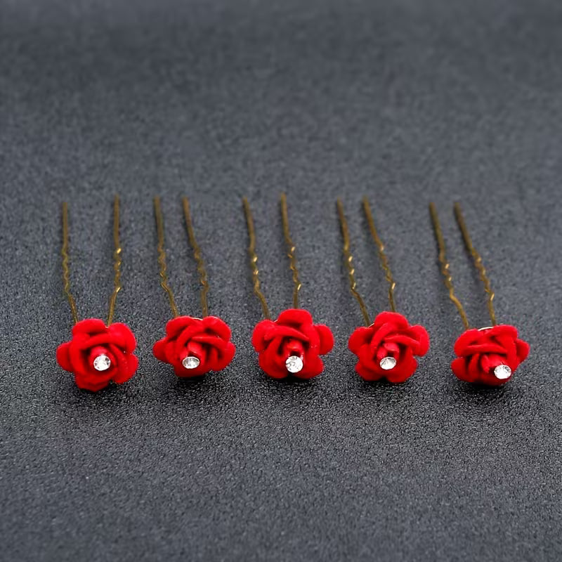 Red Hair Bun Pins (4 pieces)