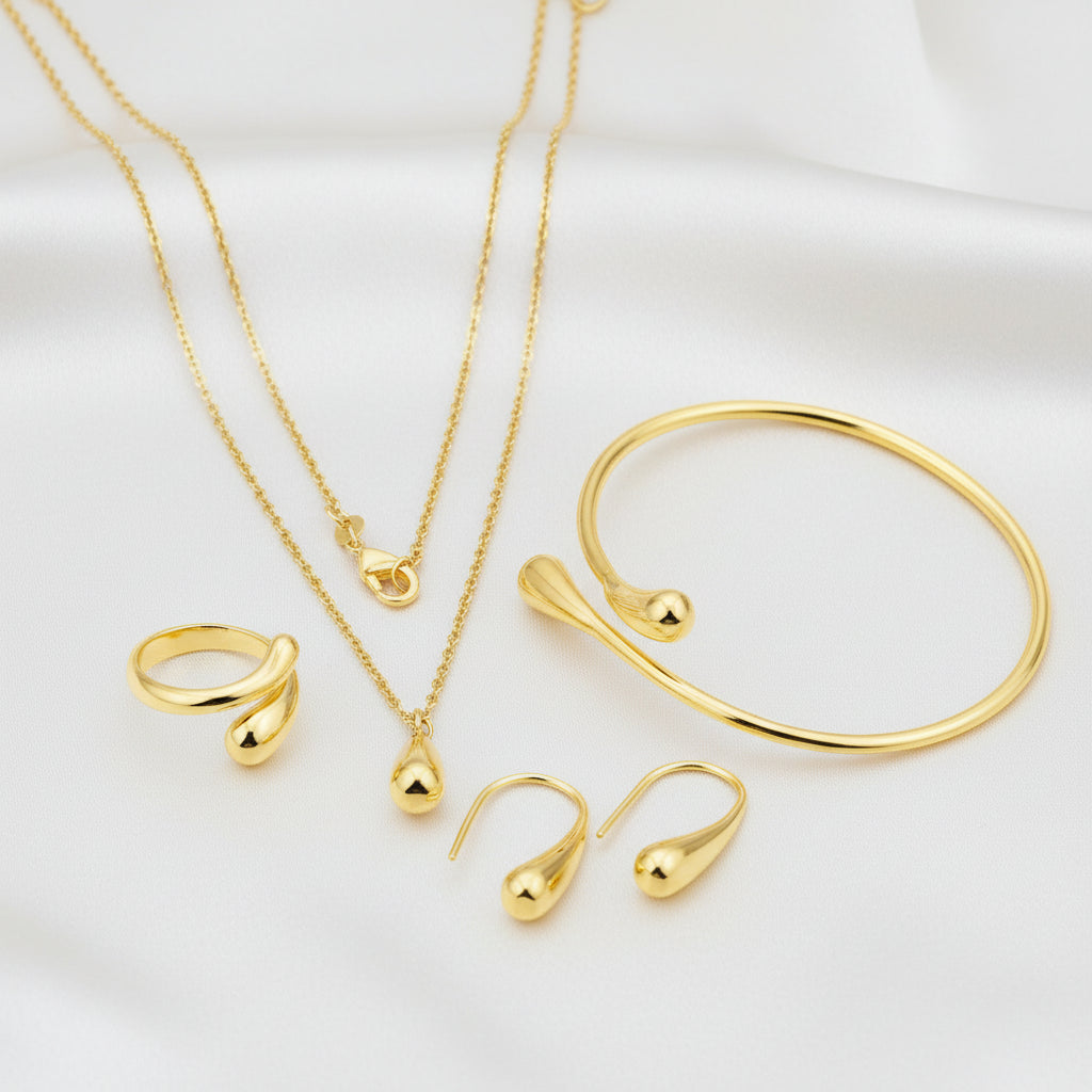 Teardrop 4 Piece set (gold plated alloy)